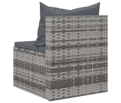 4-Daļīgs Dārza Dīvāna Komplekts Ar Matračiem, Pelēks Pe Pinums Vidaxl