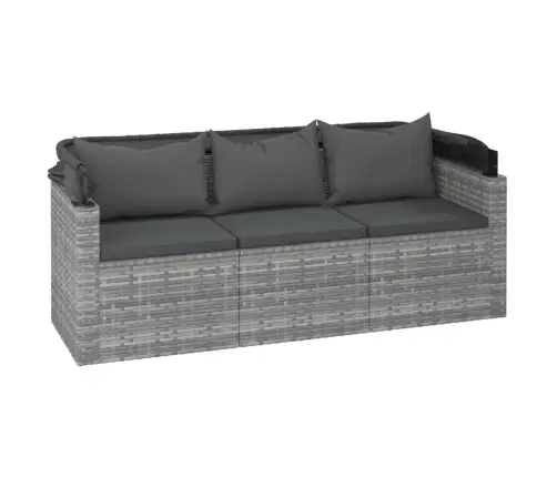 4-Daļīgs Dārza Dīvāna Komplekts Ar Matračiem, Pelēks Pe Pinums Vidaxl