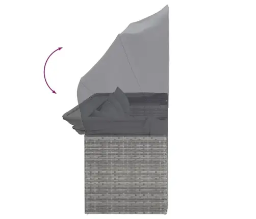 4-Daļīgs Dārza Dīvāna Komplekts Ar Matračiem, Pelēks Pe Pinums Vidaxl