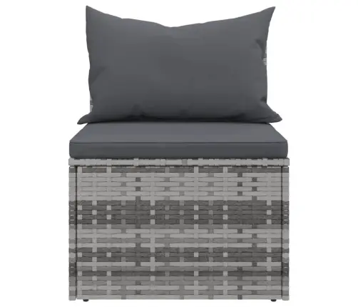 4-Daļīgs Dārza Dīvāna Komplekts Ar Matračiem, Pelēks Pe Pinums Vidaxl