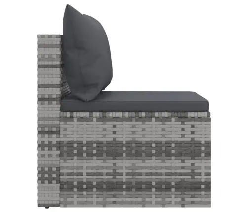 4-Daļīgs Dārza Dīvāna Komplekts Ar Matračiem, Pelēks Pe Pinums Vidaxl