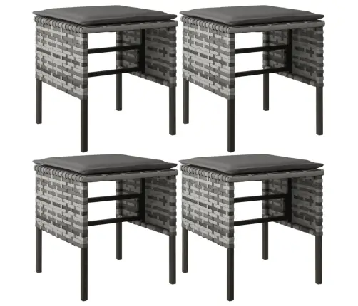 6-Daļīgs Dārza Mēbeļu Komplekts, Matrači, Pelēka Pe Rotangpalma Vidaxl