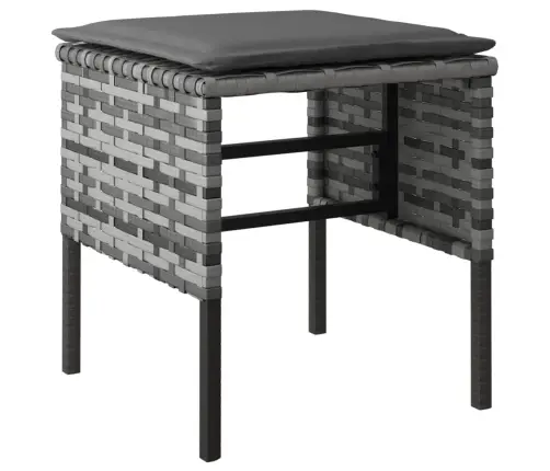 6-Daļīgs Dārza Mēbeļu Komplekts, Matrači, Pelēka Pe Rotangpalma Vidaxl