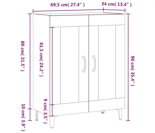 Kumode, Melna, 69,5X34X90 Cm, Inženierijas Koks Vidaxl Kumode, Melna, 69,5X34X90 Cm, Inženierijas Koks Vidaxl