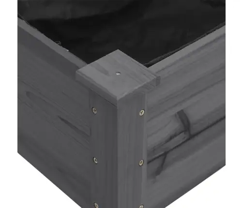 Puķu Kaste Ar Ieliktni, Pelēka, 71X37X80 Cm, Egles Masīvkoks Vidaxl