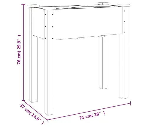 Puķu Kaste Ar Ieliktni, Pelēka, 71X37X80 Cm, Egles Masīvkoks Vidaxl