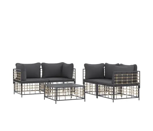 5-Daļīgs Dārza Mēbeļu Komplekts Ar Matračiem, Pe Rotangpalma Vidaxl