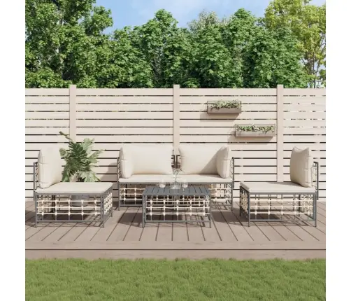 5-Daļīgs Dārza Mēbeļu Komplekts Ar Matračiem, Pe Rotangpalma Vidaxl