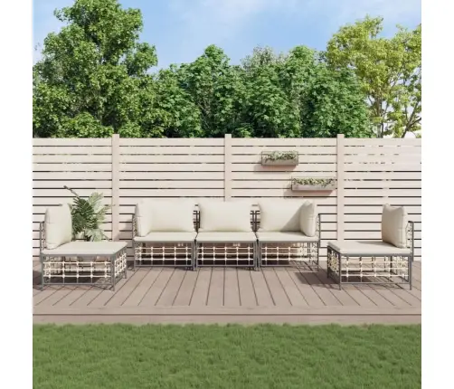 5-Daļīgs Dārza Mēbeļu Komplekts Ar Matračiem, Pe Rotangpalma Vidaxl