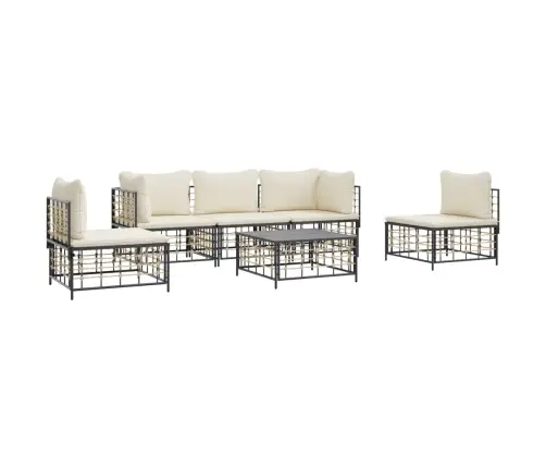 Sodo Komplektas Su Pagalvėmis, 6 Dalių, Antracito, Poliratanas