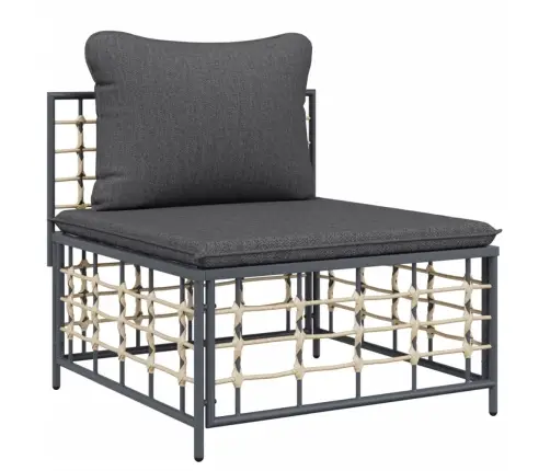 6-Osaline Aiamööbli Komplekt Patjadega, Antratsiit, Polürotang