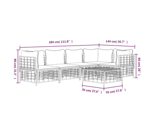 Sodo Komplektas Su Pagalvėmis, 6 Dalių, Antracito, Poliratanas