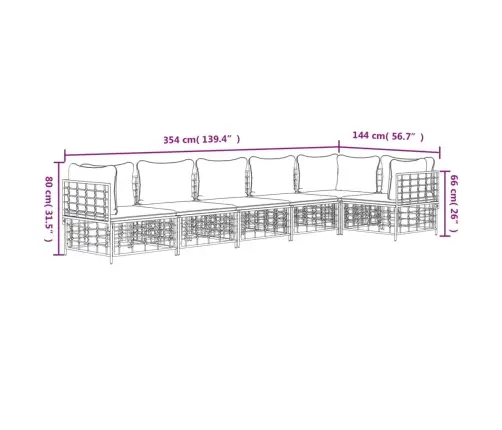 6-Daļīgs Dārza Mēbeļu Komplekts Ar Matračiem, Pe Rotangpalma Vidaxl