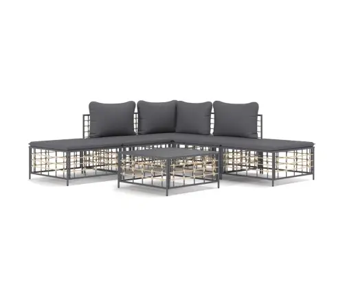 6-Daļīgs Dārza Mēbeļu Komplekts Ar Matračiem, Pe Rotangpalma Vidaxl