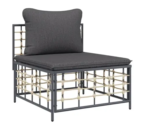 8-Osaline Aiamööbli Komplekt Patjadega, Antratsiit, Polürotang