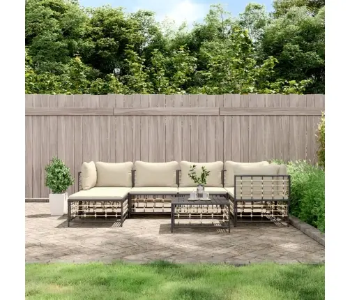 7-Daļīgs Dārza Mēbeļu Komplekts Ar Matračiem, Pe Rotangpalma Vidaxl