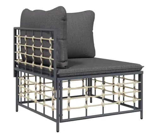 Sodo Komplektas Su Pagalvėmis, 7 Dalių, Antracito, Poliratanas