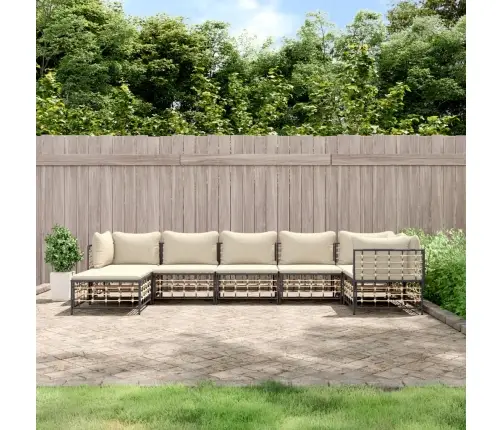 7-Daļīgs Dārza Mēbeļu Komplekts Ar Matračiem, Pe Rotangpalma Vidaxl