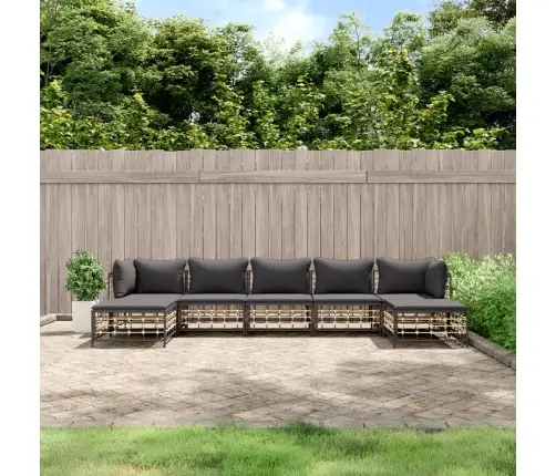 7-Daļīgs Dārza Mēbeļu Komplekts Ar Matračiem, Pe Rotangpalma Vidaxl 7-Daļīgs Dārza Mēbeļu Komplekts Ar Matračiem, Pe Rotangpalma Vidaxl