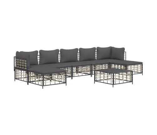 Sodo Komplektas Su Pagalvėmis, 8 Dalių, Antracito, Poliratanas Sodo Komplektas Su Pagalvėmis, 8 Dalių, Antracito, Poliratanas