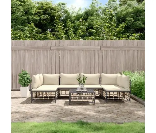 7-Daļīgs Dārza Mēbeļu Komplekts Ar Matračiem, Pe Rotangpalma Vidaxl