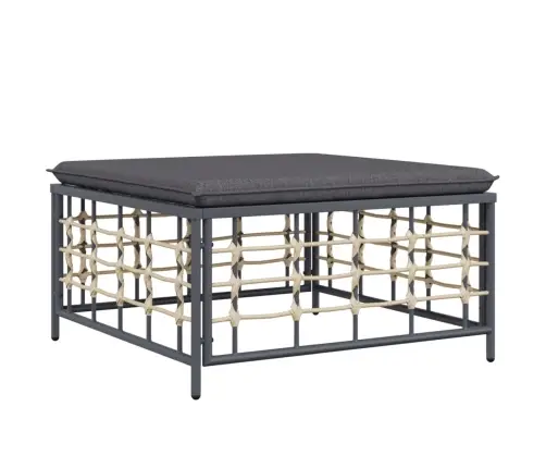 9-Osaline Aiamööbli Komplekt Patjadega, Antratsiit, Polürotang