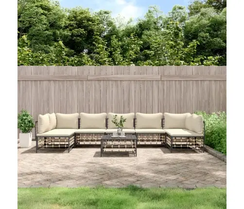 8-Daļīgs Dārza Mēbeļu Komplekts Ar Matračiem, Pe Rotangpalma Vidaxl