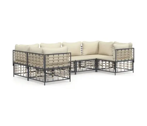 6-Daļīgs Dārza Mēbeļu Komplekts Ar Matračiem, Pe Rotangpalma Vidaxl