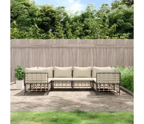 6-Daļīgs Dārza Mēbeļu Komplekts Ar Matračiem, Pe Rotangpalma Vidaxl