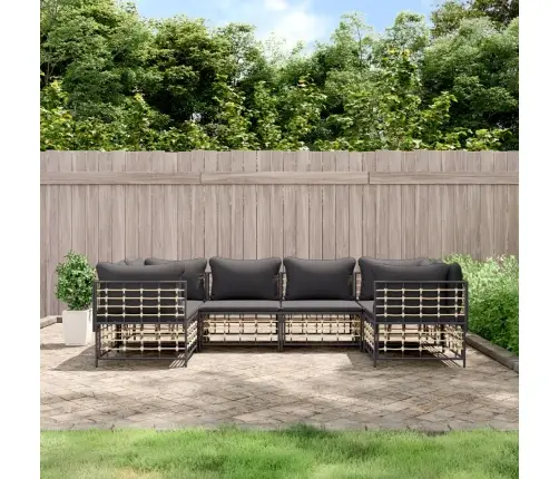 6-Daļīgs Dārza Mēbeļu Komplekts Ar Matračiem, Pe Rotangpalma Vidaxl