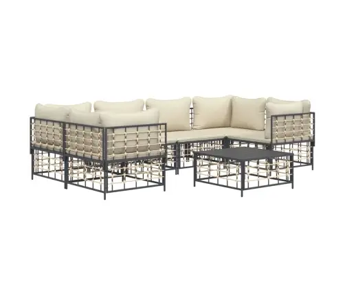 7-Daļīgs Dārza Mēbeļu Komplekts Ar Matračiem, Pe Rotangpalma Vidaxl