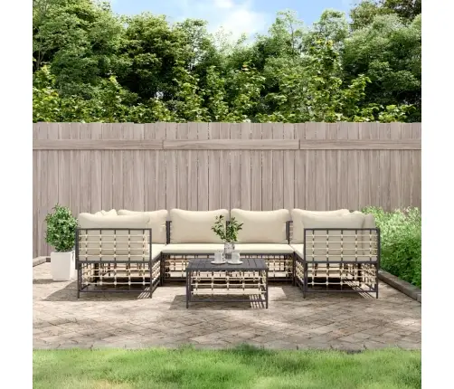 7-Daļīgs Dārza Mēbeļu Komplekts Ar Matračiem, Pe Rotangpalma Vidaxl