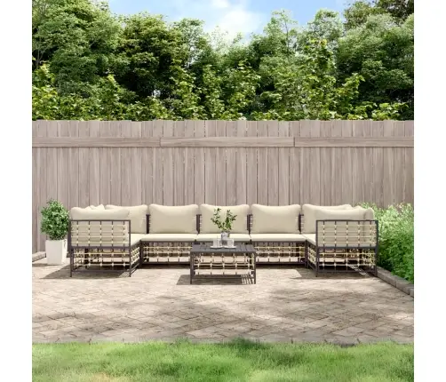 8-Daļīgs Dārza Mēbeļu Komplekts Ar Matračiem, Pe Rotangpalma Vidaxl