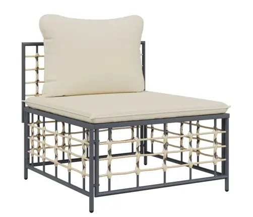 11-Daļīgs Dārza Mēbeļu Komplekts Ar Matračiem, Pe Rotangpalma Vidaxl