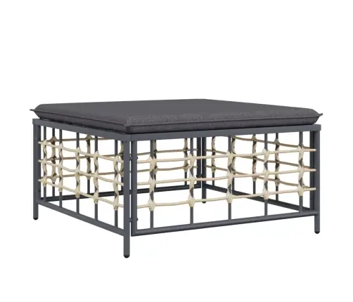 10-Osaline Aiamööbli Komplekt Patjadega, Antratsiit, Polürotang