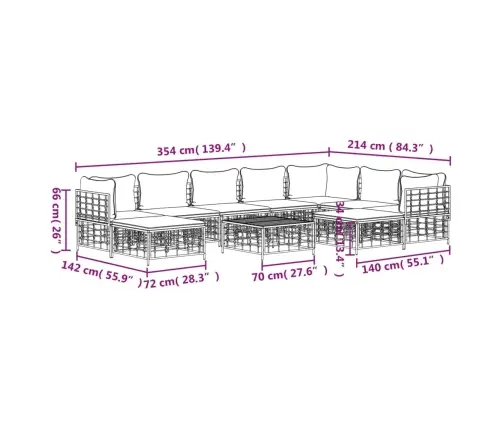 10-Osaline Aiamööbli Komplekt Patjadega, Antratsiit, Polürotang