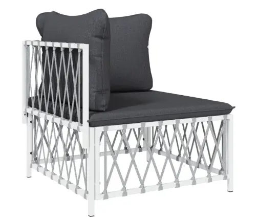 Sodo Komplektas Su Pagalvėlėmis, 2 Dalių, Baltas, Plienas