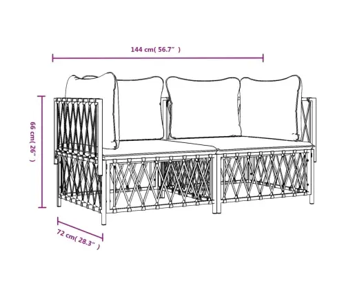 Sodo Komplektas Su Pagalvėlėmis, 2 Dalių, Baltas, Plienas