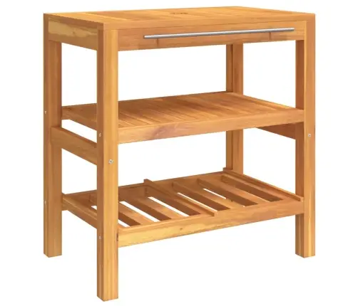 Vannasistabas Skapītis, 2 Plaukti, 74X45X75 Cm, Masīvs Tīkkoks Vidaxl