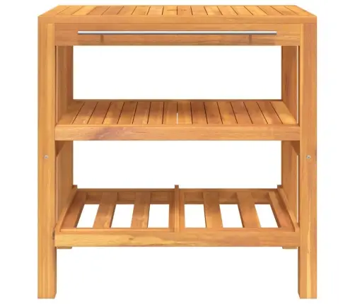 Vannasistabas Skapītis, 2 Plaukti, 74X45X75 Cm, Masīvs Tīkkoks Vidaxl