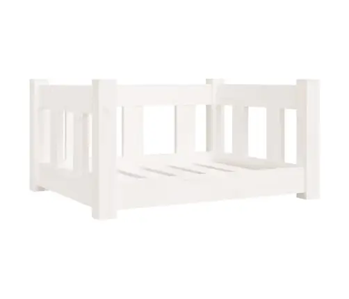 Suņu Gulta, 55,5X45,5X28 Cm, Priedes Masīvkoks, Balta Vidaxl