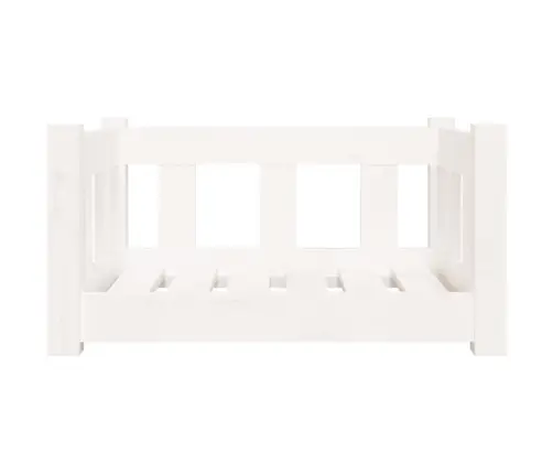 Suņu Gulta, 55,5X45,5X28 Cm, Priedes Masīvkoks, Balta Vidaxl