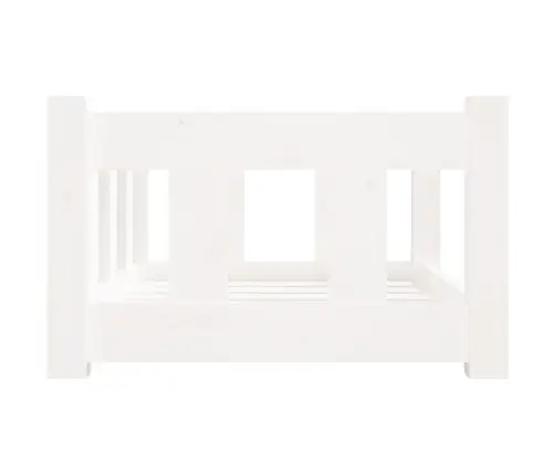 Suņu Gulta, 55,5X45,5X28 Cm, Priedes Masīvkoks, Balta Vidaxl