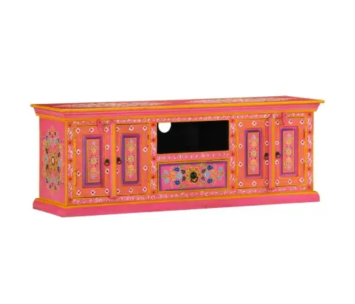 Televizoriaus Spintelė, Rožinė, 110X30X40cm Mango Masyvas