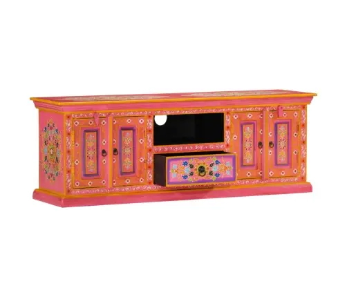 Televizoriaus Spintelė, Rožinė, 110X30X40cm Mango Masyvas