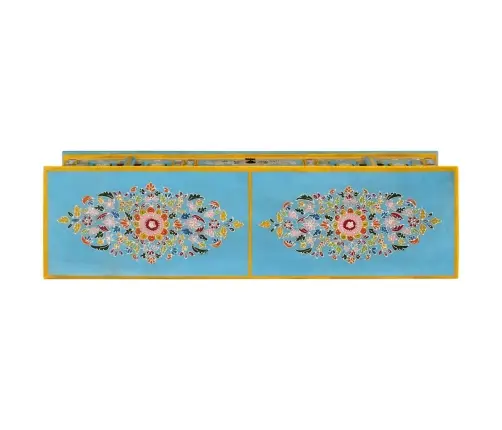 Televizoriaus Spintelė, Mėlyna, 110X30X40cm Mango Masyvas