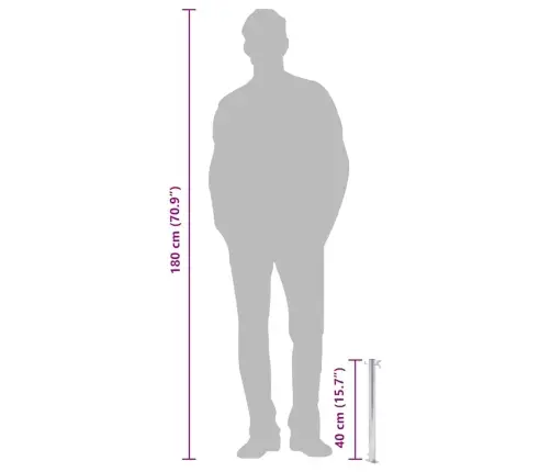 Dārza Ūdens Kolonna, 40 Cm, Nerūsējošs Tērauds, Apaļa Vidaxl