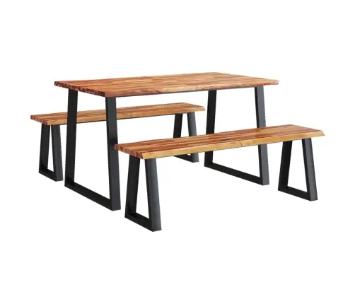 3-Osaline Söögimööbli Komplekt, Naturaalsete Servadega