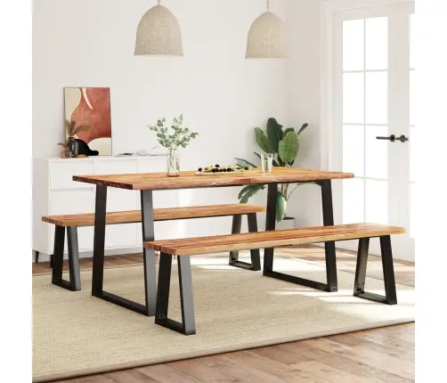 3-Osaline Söögimööbli Komplekt, Naturaalsete Servadega