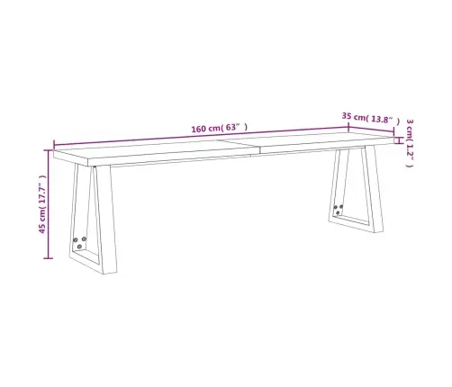 3-Daļīgs Dārza Mēbeļu Komplekts, Dabīgas Malas, Akācijas Koks Vidaxl